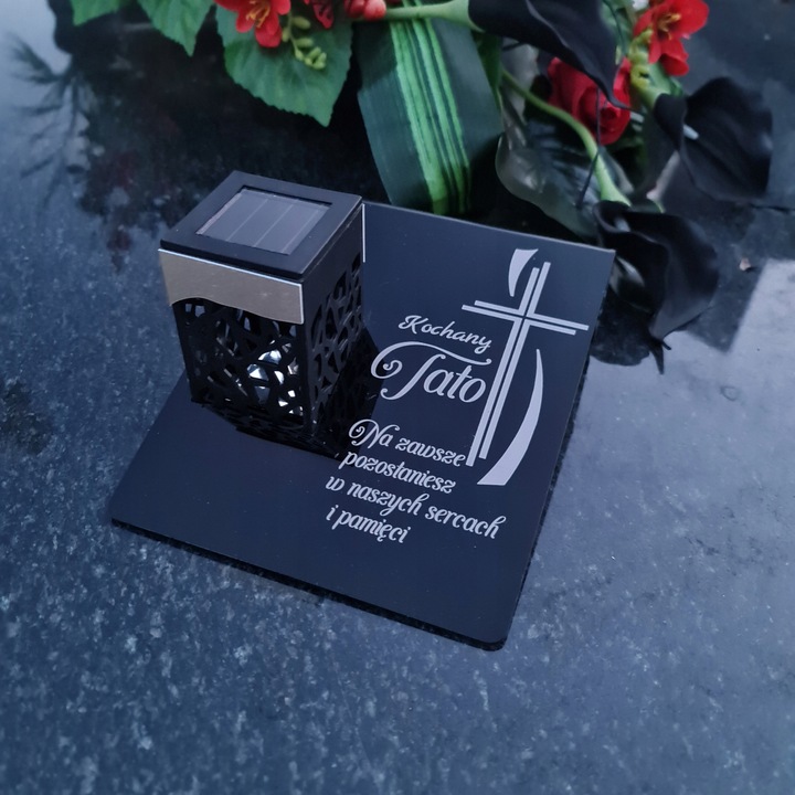 ZNICZ SOLARNY Wieczna Latarenka LED STATUETKA GRÓB lampka dla TATY