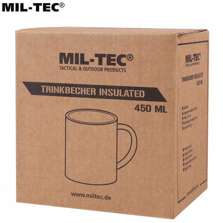 Kubek termiczny turystyczny MIL-Tec wojskowy nierdzewny 450 ml Zielony Oliv