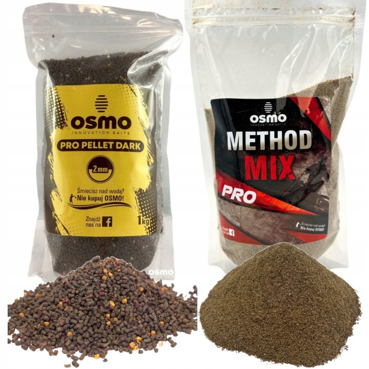 Zestaw do Method Feeder - Zanęta Method MIX PRO + Pro Pellet Dark 2mm OSMO