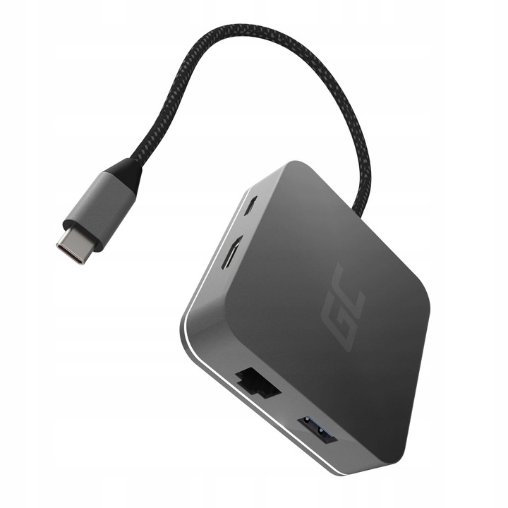 HUB USB-C ADAPTER USB 6W1 3x USB 3.0 USB C ETHERNET HDMI 4K DO MACBOOK PRO