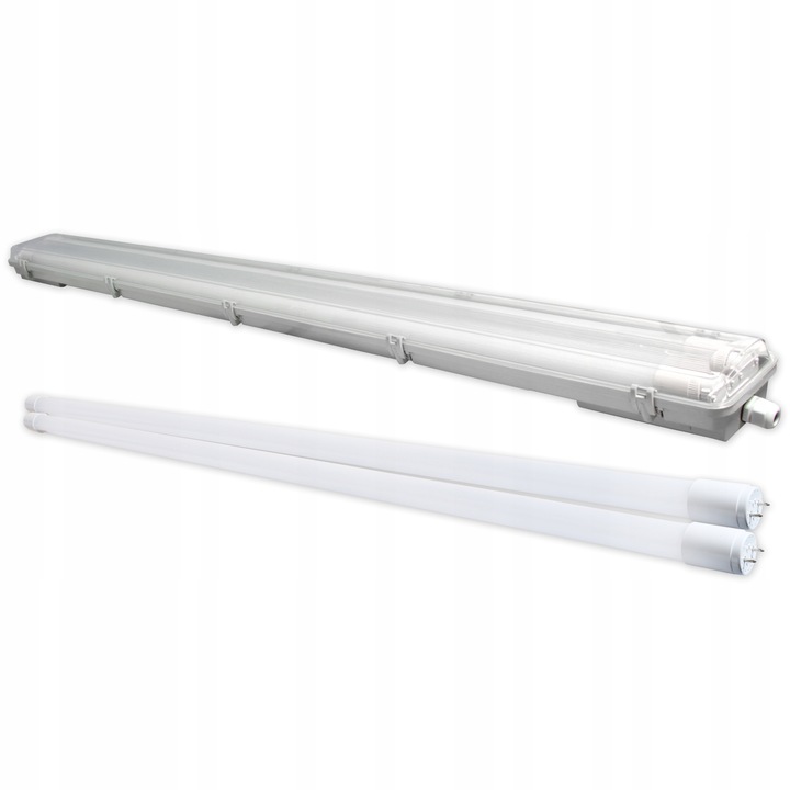 Oprawa hermetyczna 120cm Lampa LED do garażu natynkowa + 2x świetlówka LED