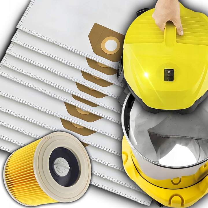 10X WORKI DO ODKURZACZA KARCHER WOREK WD 3 WD3 WD2 WD 6 SE 4001 V17 +