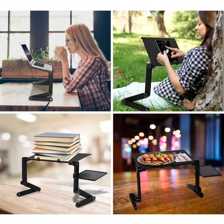 Stolik do laptopa REUGULOWANY GAMINGOWY Z WENTYLATOREM podstawka pod łóżka