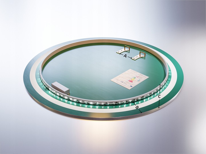 LUSTRO OKRĄGŁE LED FI 60cm WŁĄCZNIK DOTYKOWY