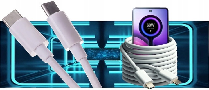 SZYBKA ŁADOWARKA SIECIOWA KOSTKA USB TYPE-C PD20W +KABEL TYPE C 60W 3000mAh