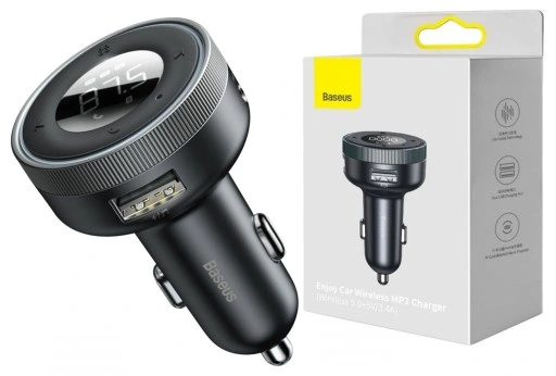 BASEUS ŁADOWARKA TRANSMITER FM BLUETOOTH 5.0 QC3