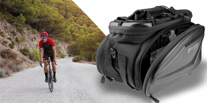 SAKWA ROWEROWA na bagażnik ROWER DUŻA Sztywna TORBA POJEMNA EVI + Pokrowiec