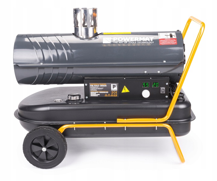 NAGRZEWNICA OLEJOWA SPALINOWA 30KW TERMOSTAT PIEC DMUCHAWA FARELKA ON LCD