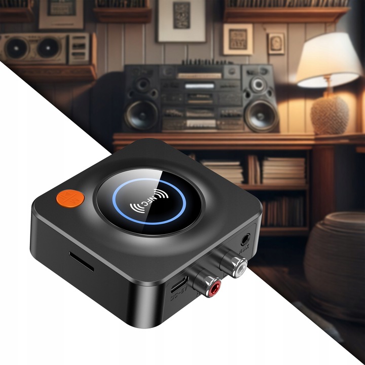 TRANSMITER ODBIORNIK BLUETOOTH ADAPTER DO WIEŻY 5.3 NFC RCA AUX SD