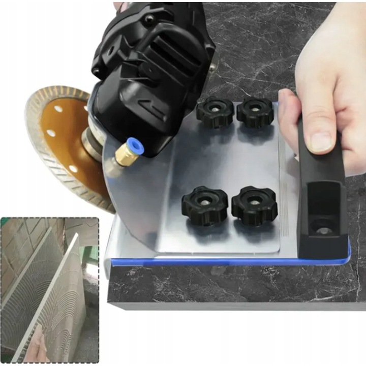 PRZYSTAWKA DO SZLIFIERKI KĄTOWEJ DO FAZOWANIA GRESU PŁYTEK pod KĄTEM