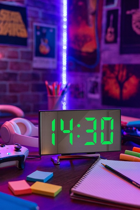 ZEGAR CYFROWY ZEGAREK ELEKTRONICZNY STOJĄCY TERMOMETR GODZINA BUDZIK LCD