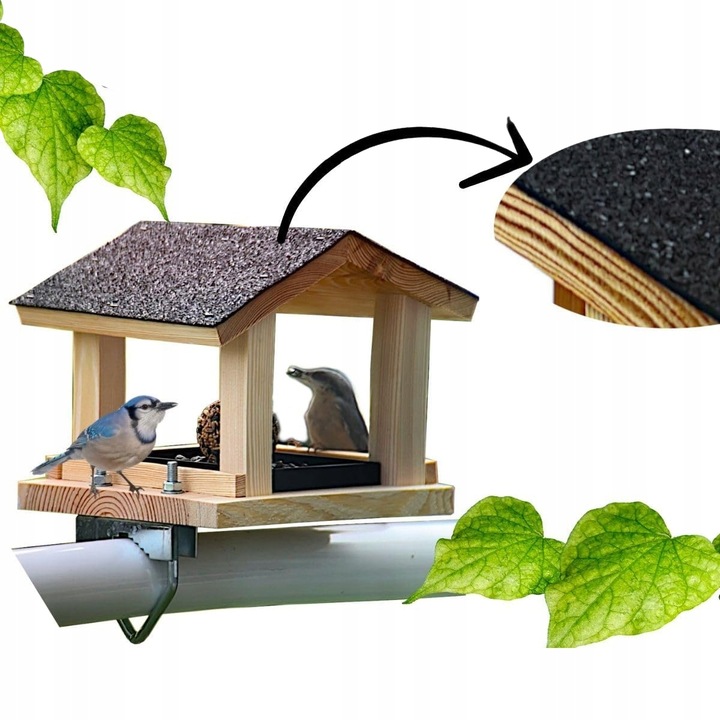 Karmnik dla ptaków na balkon uchwyt + WYSUWANA SZUFLADA - Producent