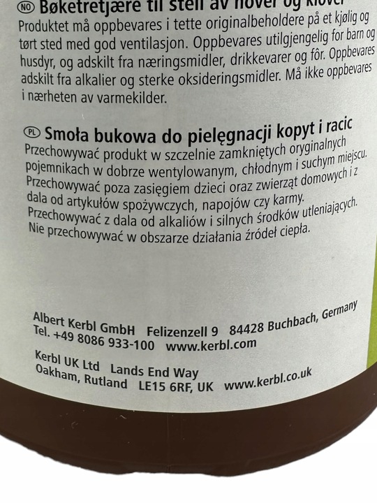 Dziegieć smoła bukowa do kopyt 1kg KERBL dla bydła
