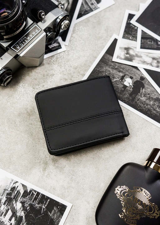 Portfel męski klasyczny poziomy RFID STOP mały kompaktowy prezent