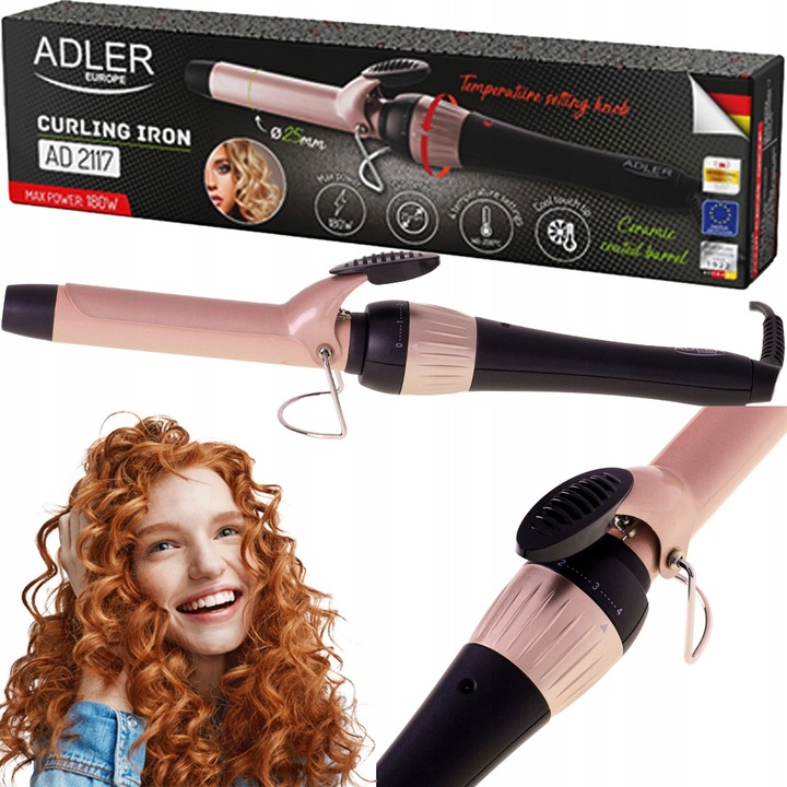 Lokówka do Włosów Ceramiczna do Stylizacji Tradycyjna śred 25mm AD