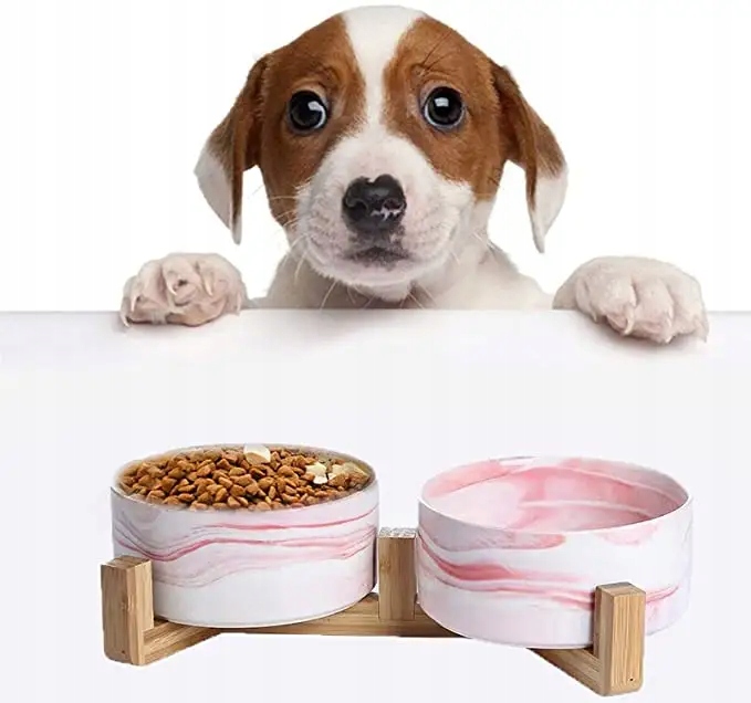 MISKA dla psa kota PODWÓJNA CERAMICZNA 2 x 400ml