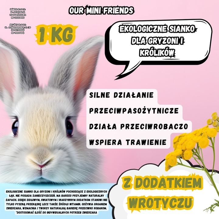 SIANKO Z KWIATAMI DLA KRÓLIKA I GRYZONIA ŚWIEŻE PACHNĄCE KWIATY 4 KG ZESTAW