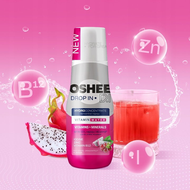 OSHEE Drop In Hydrokoncentrat witaminy i minerały 500 ml = 10 l