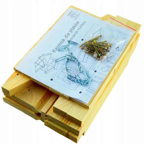 Karmnik dla ptaków do samodzielnego montażu – solidny, drewniany