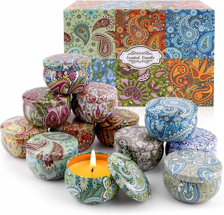 ŚWIECE ZAPACHOWE ZESTAW 12 SZTUK SOJOWE NA PREZENT DLA MAMY BABCI