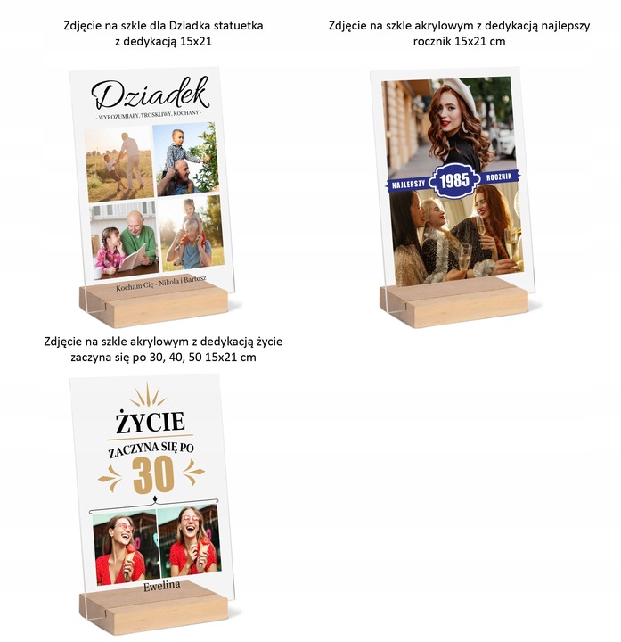 Podziękowanie prezent dla rodziców na ślub Wasze zdjęcie na szkle w 1 dzień