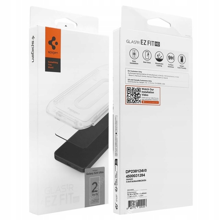 Szkło Hartowane SPIGEN EZ FIT do Galaxy S24 Ultra + APLIKATOR RAMKA 2szt