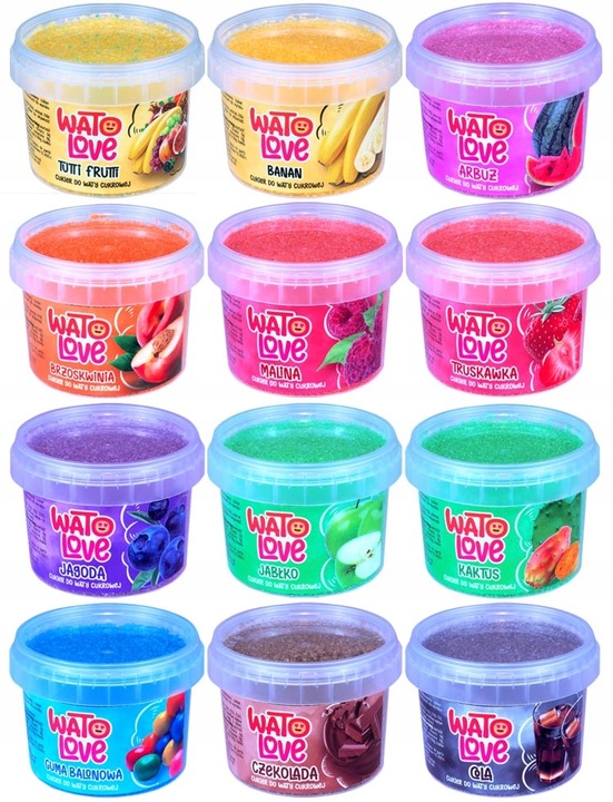 KOLOROWY CUKIER DO WATY CUKROWEJ Smakowy 12x100g PATYCZKI Cukier