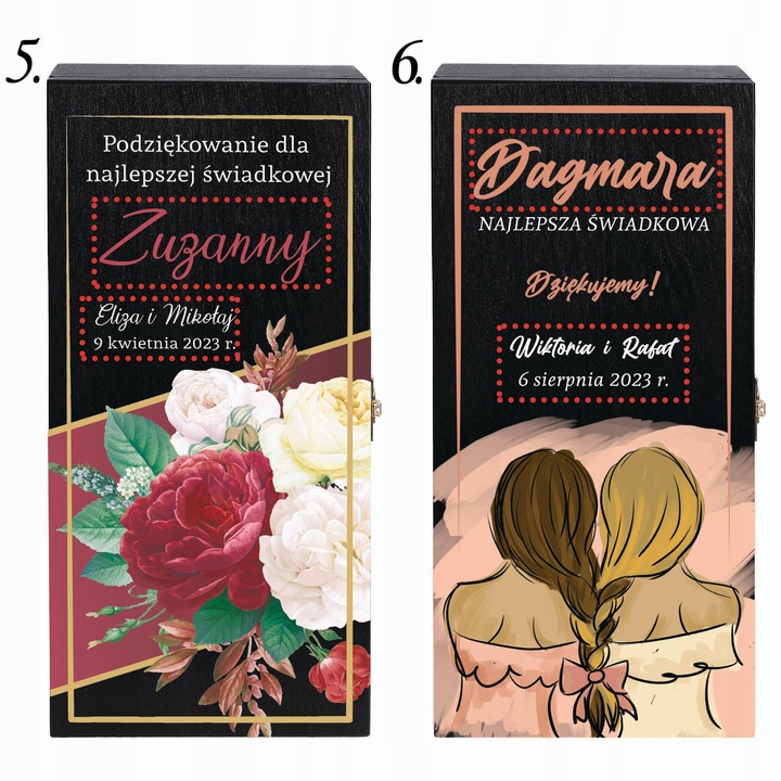 PODZIĘKOWANIE DLA ŚWIADKA ŚWIADKOWEJ SKRZYNKA NA ALKOHOL WHISKY