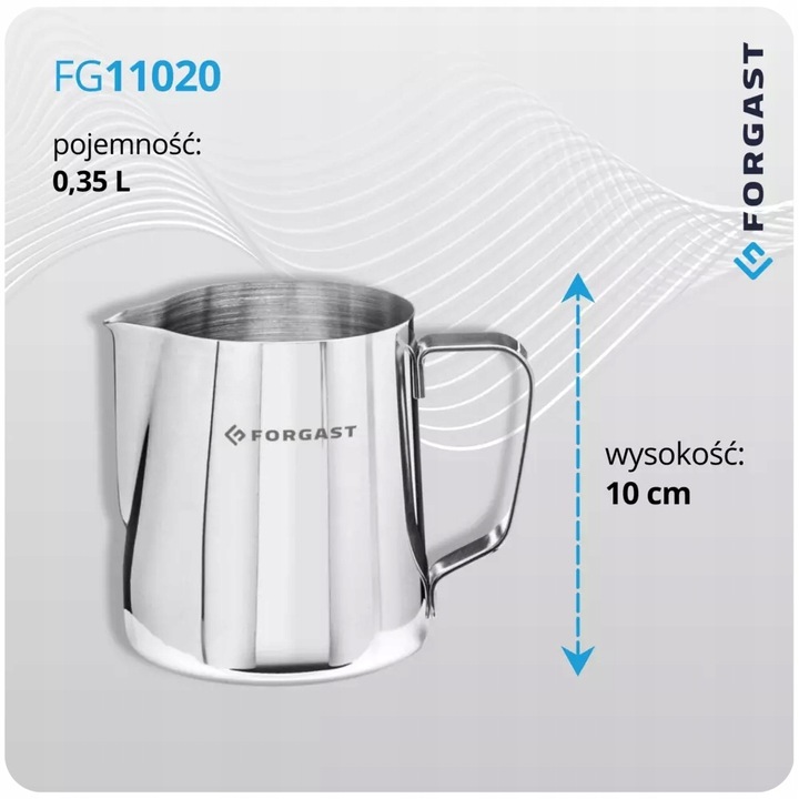 FORGAST DZBANEK STALOWY DO SPIENIANIA MLEKA KUBEK 0,35 L FG11020