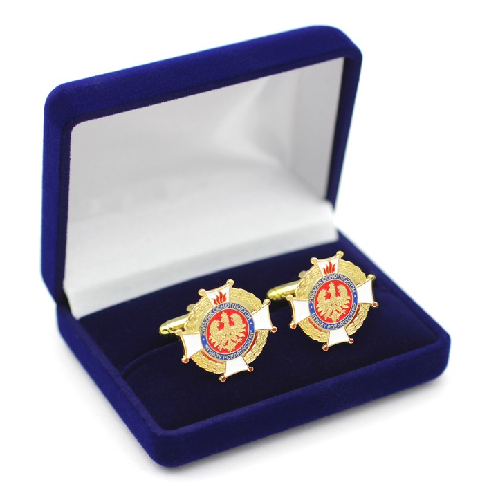 OSP STRAŻ POŻARNA spinki do mankietów z etui