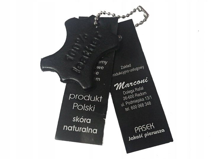 SKÓRZANY Pasek AUTOMAT garnitur jeans BRĄZ