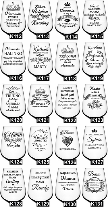 KIELISZEK do wina z grawerem na DZIEŃ KOBIET URODZINY kieliszek XXL