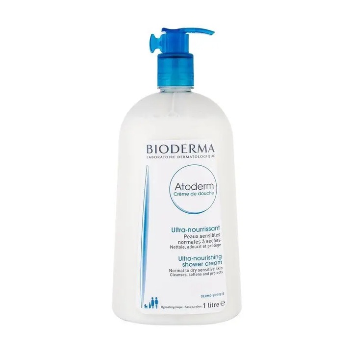 Bioderma Atoderm Kremowy Żel do Mycia Ciała Twarzy skóra normalna sucha 1L