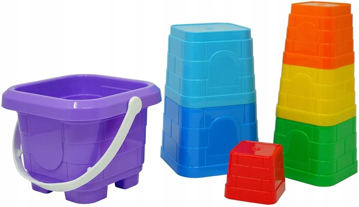 DUZA PIRAMIDKA 38 CM KUBECZKI WIADERKO DO PIASKU