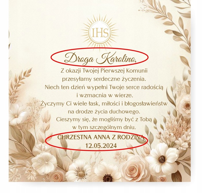 Pamiątka Komunii Świętej PREZENT Na Komunię Różaniec Brelok Pudełko