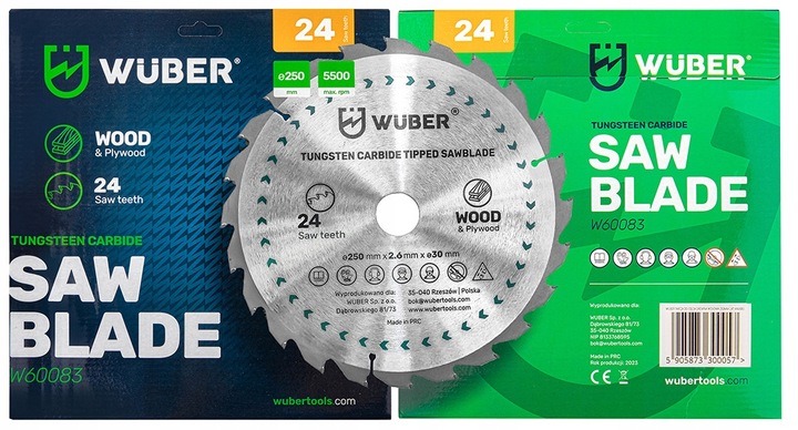 PIŁA TARCZA DO CIĘCIA DREWNA WIDIOWA WIDIA 250x30MM 24 ZĘBY 24T