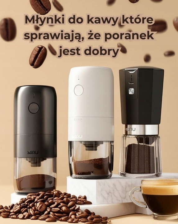 Młynek do kawy żarnowy elektryczny z ceramicznymi żarnami do kuchni