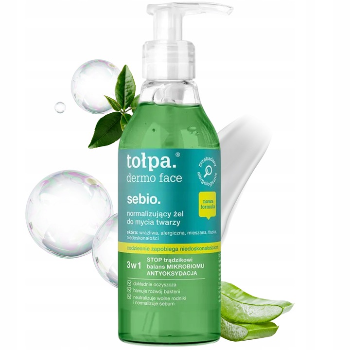 Żel do Mycia Twarzy Normalizujący na Zaskórniki Trądzik Sebio 195ml