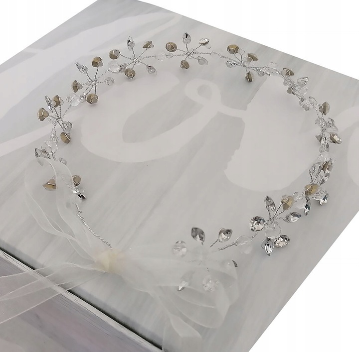 WIANEK NA KOMUNIĘ DEC92 komunijny dekoracja opaska biały na głowę jak żywy