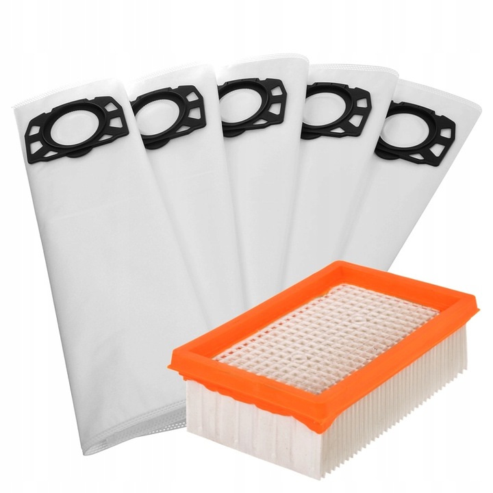 WORKI 5szt. + FILTR DO ODKURZACZA KARCHER WD4 WD5 WD6 PREMIUM CAR