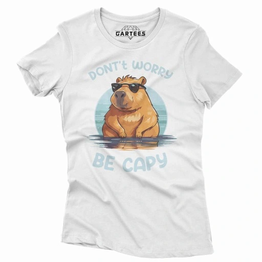 KOSZULKA DAMSKA DON'T WORRY BE CAPY CAPYBARA KAPIBARA KAPI BARA ZESTAW