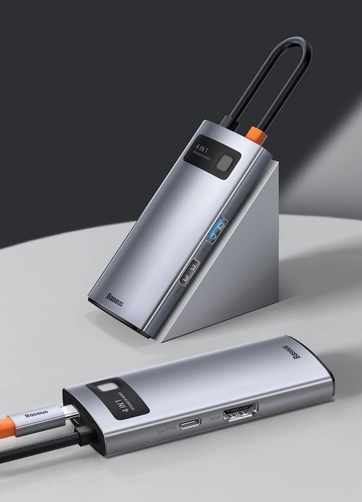 Baseus Metal Gleam 4w1 wielofunkcyjny HUB USB Typ C - USB Typ C Power Deliv
