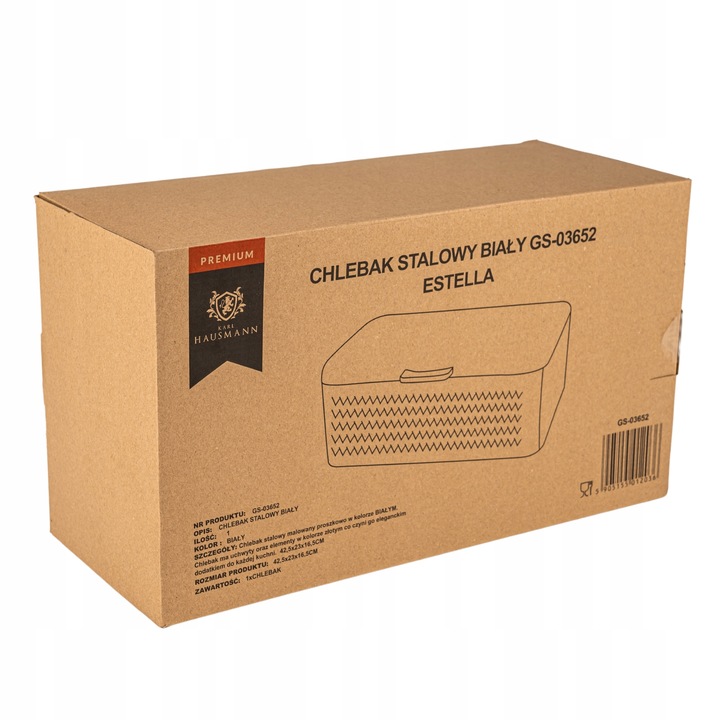 Duży CHLEBAK Pojemnik na Pieczywo Chleb bułki STALOWY Biały Karl