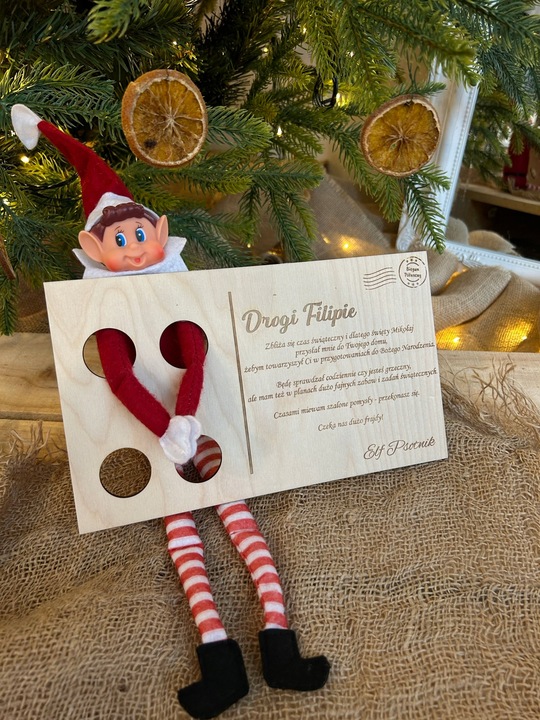 PERSONALIZOWANY LIST POWITALNY OD ELFA PSOTNIKA IMIĘ DZIECKA ELF ON SHELF