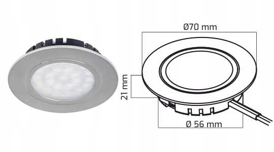 Oprawa LED IVO 230V AC 3,5W Stal Drapana barwa neutralna