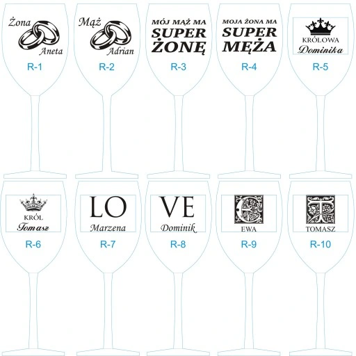 MEGA Kieliszek do wina XXL 530ml Grawer na PREZENT na Ślub Rocznię Urodziny