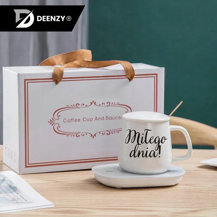 PODGRZEWACZ DO KUBKA KAWY HERBATY ZESTAW 5w1 Kubek z Podgrzewaczem +