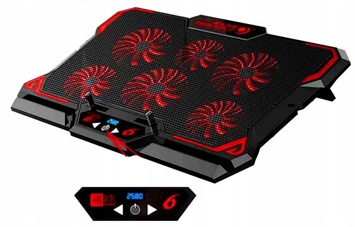 PODSTAWKA PODKŁADKA CHŁODZĄCA POD LAPTOP-A NOTEBOOK-A 12-17 WYŚWIETLACZ LED