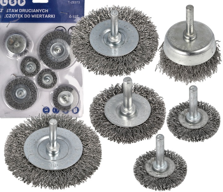 SZCZOTKA DRUCIANA DO WIERTARKI WKRĘTARKI NA WIERTARKĘ ZESTAW SZCZOTEK