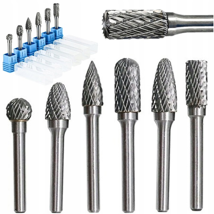 FREZY TRZPIENIOWE DO METALU DREWNA RZEŹBIENIA WĘGLIK WOLFRAMU PILNIKI